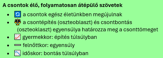 Csontok egészsége - bevezető 1