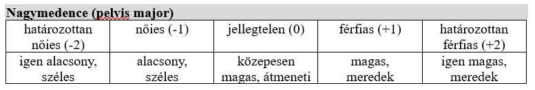 Nagymedence nemi különbségei